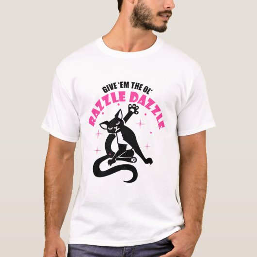 Grappige Jazz Cat Pose Geef me de oude razzle T-shirt (Voorkant)