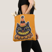 Grappige Jester Halloween  Carnaval Fun Cat Tote Bag (Dichtbij)
