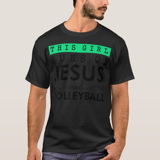 Grappige Jesus en volleybal Christelijke sport cit T-shirt (Voorkant)