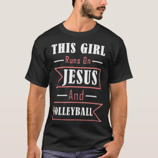 Grappige Jesus en volleybal Christelijke sport cit T-shirt