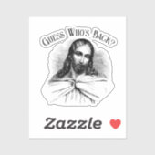 Grappige Jesus Meme raad eens wie er terug is? Sticker (Vel)