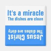Grappige Jesus Miracle Clean Vuile Vaatwasser Magneet (Voorkant)
