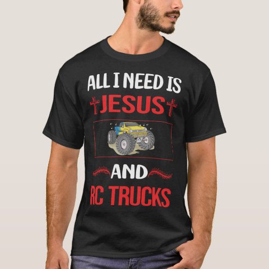 Grappige Jesus RC Truck Trucks T-shirt (Voorkant)