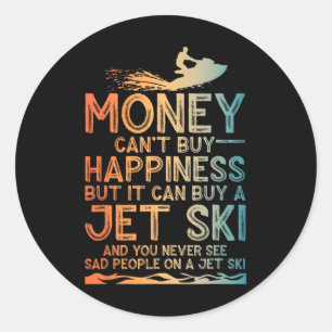 Grappige Jet Ski Kunst Voor Mannen Vrouwen Kindere Ronde Sticker