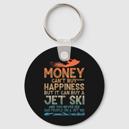 Grappige Jet Ski-kunst voor mannen vrouwen kindere Sleutelhanger (Voorkant)