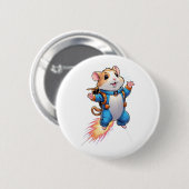 Grappige Jetpack Hamster Speld | Cartoon Dieren Ba Ronde Button 5,7 Cm (Voorkant /achterkant)