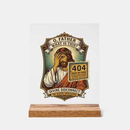 Grappige Jezus 404 Fout Webontwikkelaar Programmeu Acryl Bord (Voorkant)