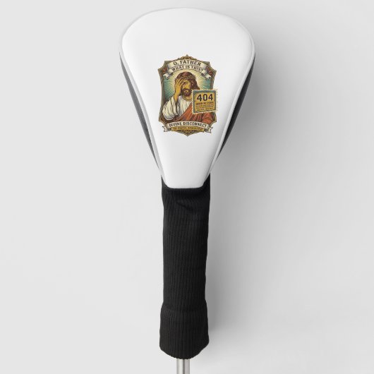 Grappige Jezus 404 Fout Webontwikkelaar Programmeu Golfheadcover (Voorkant)
