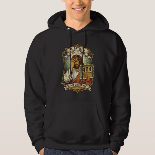 Grappige Jezus 404 Fout Webontwikkelaar Programmeu Hoodie (Voorkant)