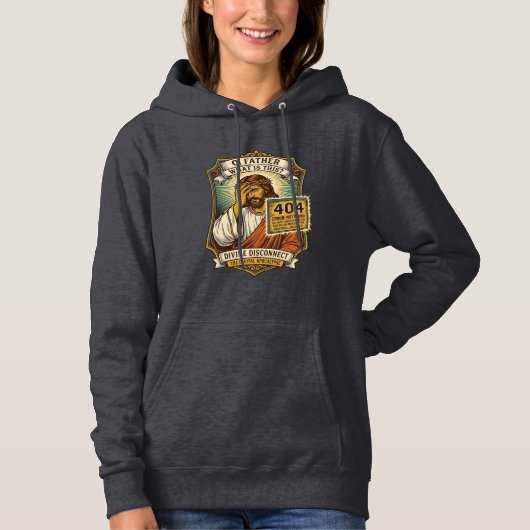 Grappige Jezus 404 Fout Webontwikkelaar Programmeu Hoodie (Voorkant)