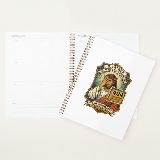 Grappige Jezus 404 Fout Webontwikkelaar Programmeu Planner (Display)
