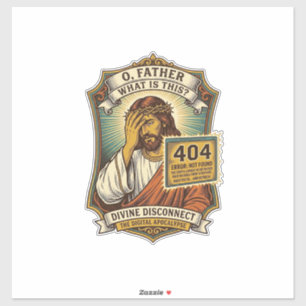 Grappige Jezus 404 Fout Webontwikkelaar Programmeu Sticker