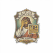 Grappige Jezus 404 Fout Webontwikkelaar Programmeu Sticker (Voorkant)