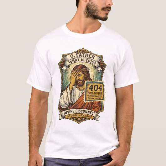 Grappige Jezus 404 Fout Webontwikkelaar Programmeu T-shirt (Voorkant)