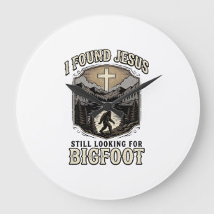 Grappige Jezus Bigfoot Vintage Christelijk T-shirt Grote Klok