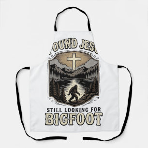 Grappige Jezus Bigfoot Vintage Christelijk T-shirt Schort