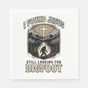 Grappige Jezus Bigfoot Vintage Christelijk T-shirt Servet