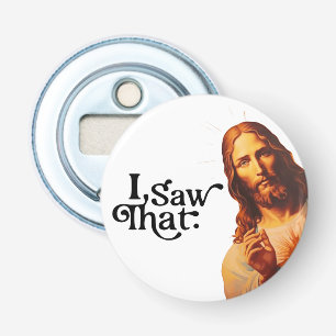 Grappige Jezus Die Dat Zag Kunst Christelijke Hu Button Flesopener