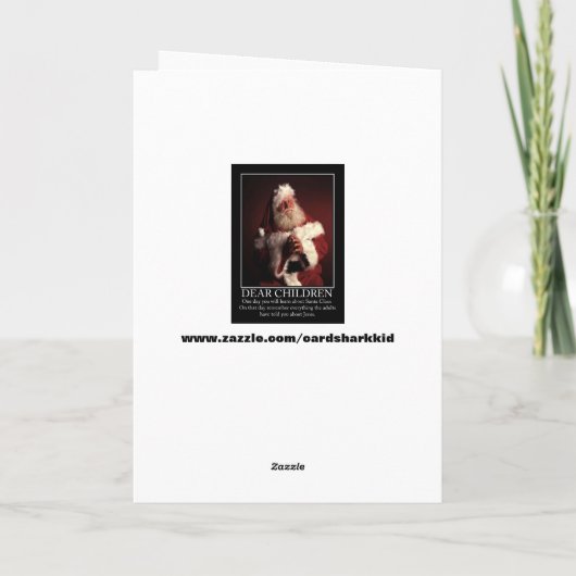 Grappige Jezus en de Kerstman Feestdagen Kaart (Achterkant)