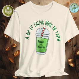 Grappige Jezus en Macha, geloof matcha T-Shirt