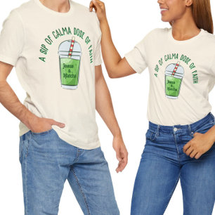 Grappige Jezus en Macha, geloof matcha T-Shirt