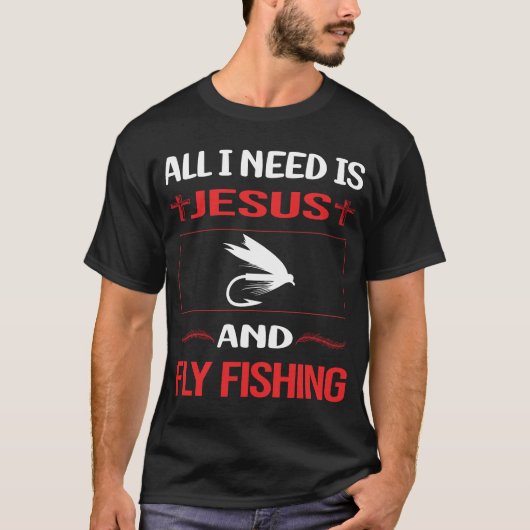 Grappige Jezus Fly Fishing T-shirt (Voorkant)