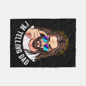 Grappige Jezus Ik Vertel het Papa Fleece Deken (Voorkant (Horizontaal))
