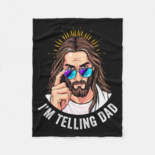 Grappige Jezus Ik Vertel het Papa Fleece Deken (Voorkant)