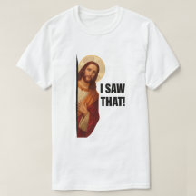 Grappige Jezus "Ik zag dat" christelijke meme ontw