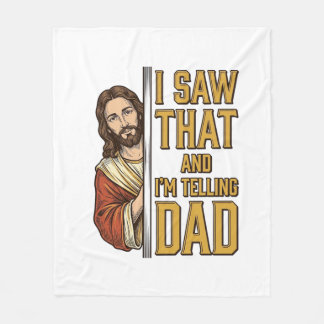 Grappige Jezus Ik Zag Dat en Ik Vertel het Papa On Fleece Deken