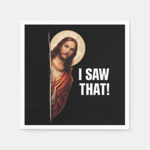 Grappige Jezus "Ik Zag Het" Christelijk meme ontwe Servet