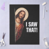 Grappige Jezus "Ik Zag Het" Christelijke meme ontw Tissuepapier (Craft)