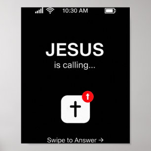 Grappige Jezus Is Bellen Christelijke Religieuze H Poster