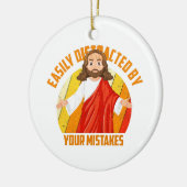 Grappige Jezus Keramisch Ornament (Links)
