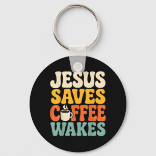 Grappige Jezus Koffie Christelijk Geloof Humor Gel Sleutelhanger