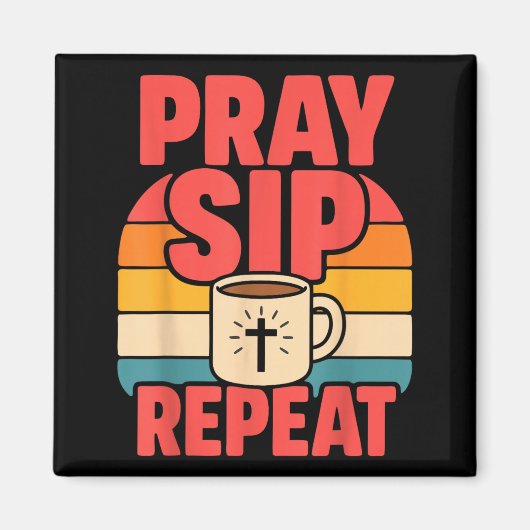 Grappige Jezus Koffie Christelijk Geloof Magneet (Voorkant)