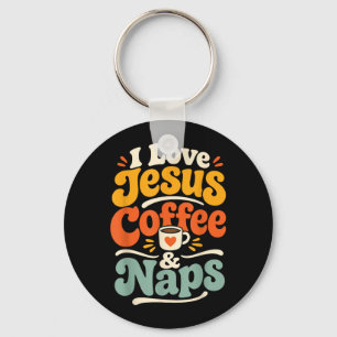 Grappige Jezus Koffie Christelijk Geloof Ochtendge Sleutelhanger