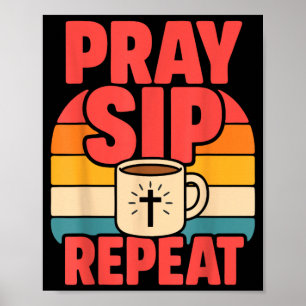 Grappige Jezus Koffie Christelijk Geloof Poster