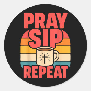 Grappige Jezus Koffie Christelijk Geloof Ronde Sticker