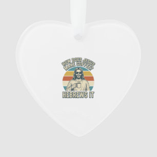 Grappige Jezus Koffie Vintage Gravure Shirt Ontwer Ornament