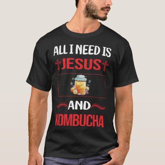 Grappige Jezus Kombucha Booch T-shirt (Voorkant)
