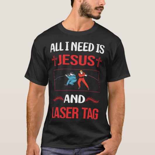 Grappige Jezus Laser Tag T-shirt (Voorkant)