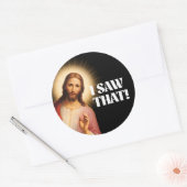 Grappige Jezus Meme dat zag ik Ronde Sticker (Envelop)