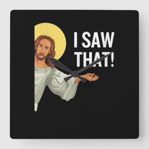 Grappige Jezus Meme Die Ik Zag Dat Christelijke Ci Vierkante Klok