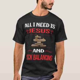 Grappige Jezus Rock Balancing Stone Stones Rocks S T-shirt