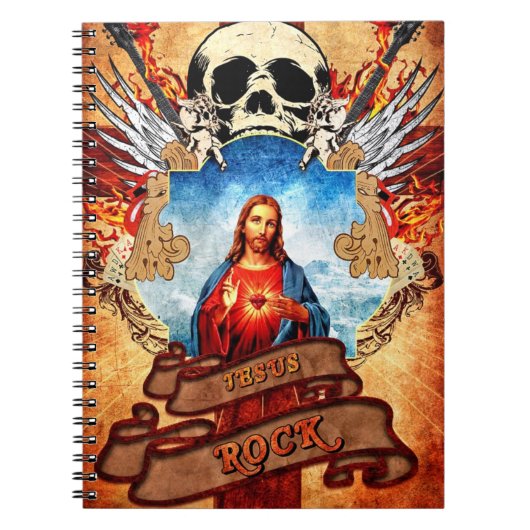 Grappige Jezus rock Notitieboek (Voorkant)