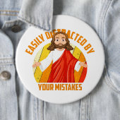 Grappige Jezus Ronde Button 6,0 Cm (In situ)