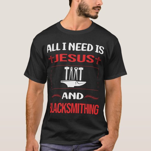 Grappige Jezus-smederij Smeder T-shirt (Voorkant)