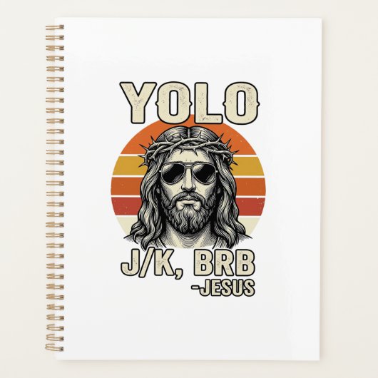 Grappige Jezus Vintage Sunset Gravure Citaat Desig Planner (Voorkant)