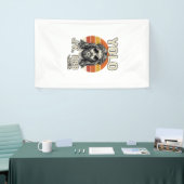 Grappige Jezus Vintage Sunset Gravure Citaat Desig Spandoek (Beurs)
